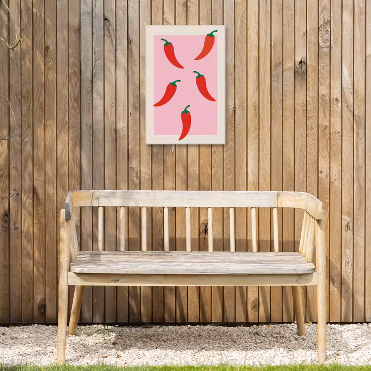 Pepers - Rood - Illustratie Tuinposter op houten frame 2 cm dik klein -sfeer4