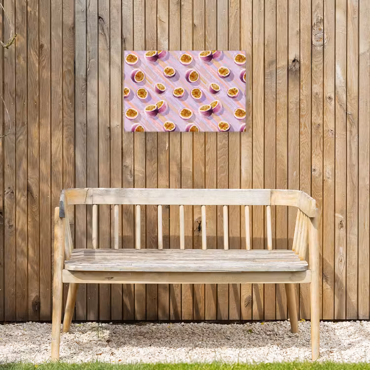 Passievrucht - Tropisch - Paars Tuinposter op houten frame 2 cm dik klein 845 -sfeer4