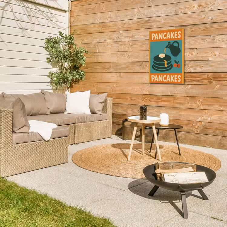 Pannenkoeken - Siroop - Illustratie - Oranje Tuinposter op houten frame 2 cm dik klein -sfeer2