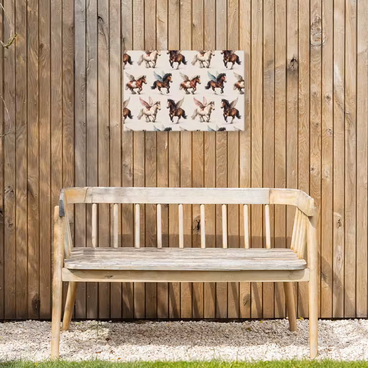 Paarden - Vleugels - Kleurrijk Tuinposter op houten frame 2 cm dik klein 845 -sfeer4