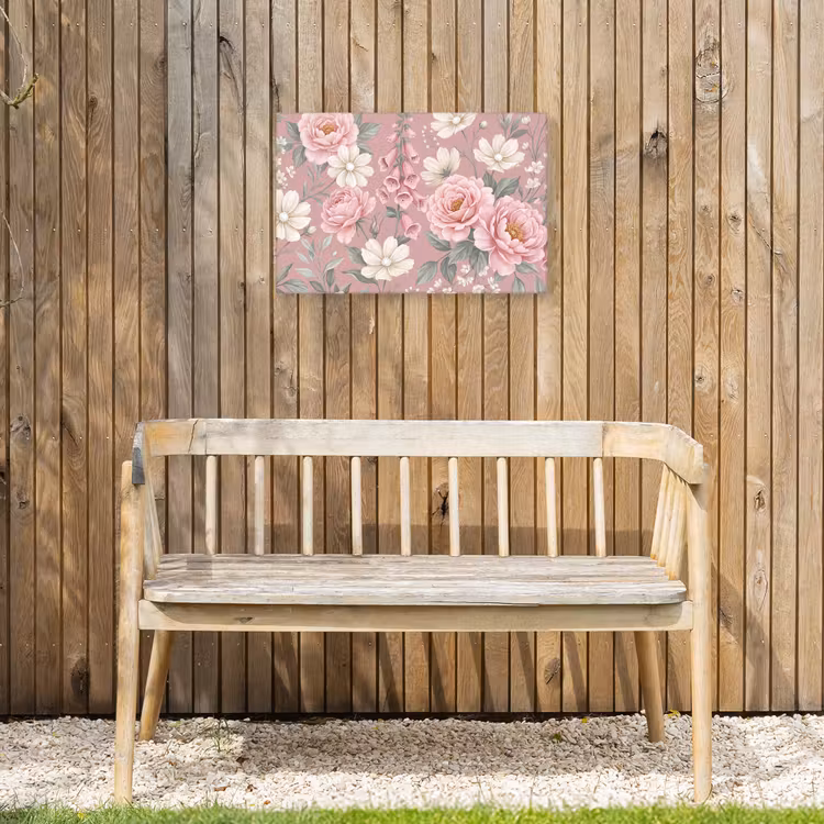 Pioenrozen - Vingerhoedskruid - Pink Tuinposter op houten frame 2 cm dik klein -sfeer4