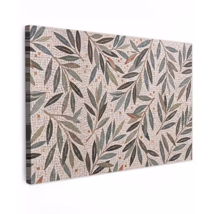 Plant - Blad - Mozaïek - Groen Tuinposter op houten frame 2 cm dik klein -3d