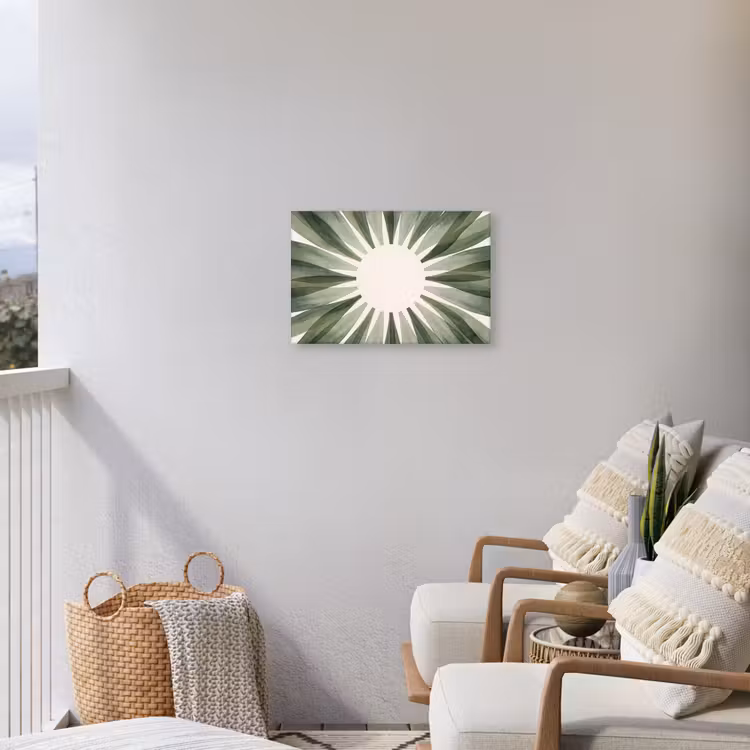 Planten - Abstract - Waterverf - Groen - Natuur Tuinposter op houten frame 2 cm dik klein -sfeer1