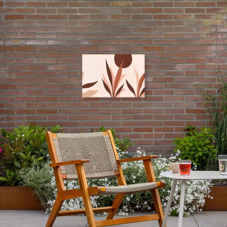 Planten - Abstract - Natuur - Bruin Tuinposter op houten frame 2 cm dik klein -sfeer3