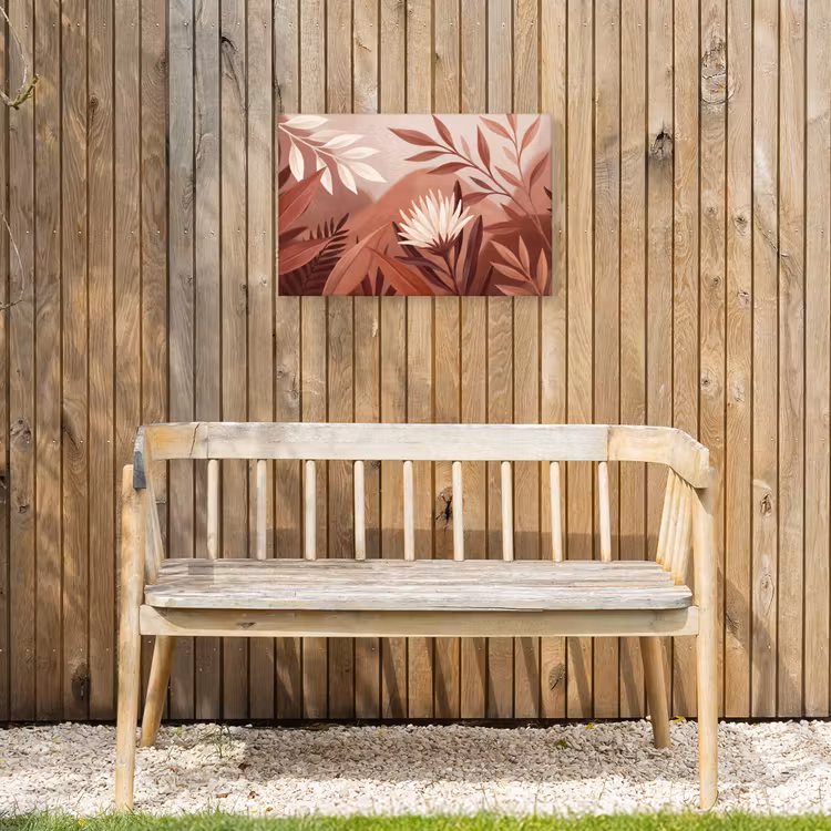 Planten - Bladeren - Botanisch - Modern - Bruin Tuinposter op houten frame 2 cm dik klein -sfeer4