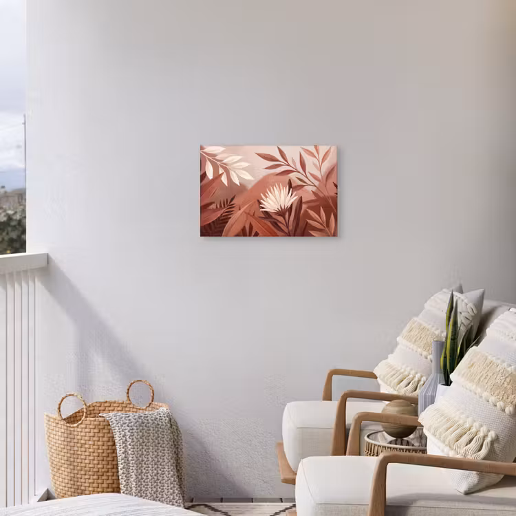 Planten - Bladeren - Botanisch - Modern - Bruin Tuinposter op houten frame 2 cm dik klein -sfeer1