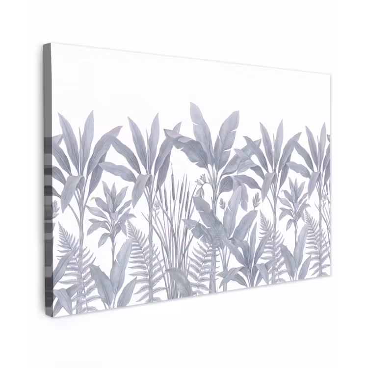 Planten - Bladeren - Natuur - Grijs Tuinposter op houten frame 2 cm dik klein -3d