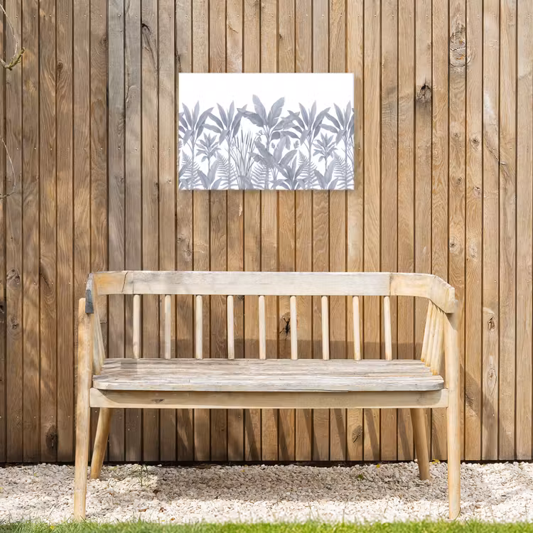 Planten - Bladeren - Natuur - Grijs Tuinposter op houten frame 2 cm dik klein -sfeer4