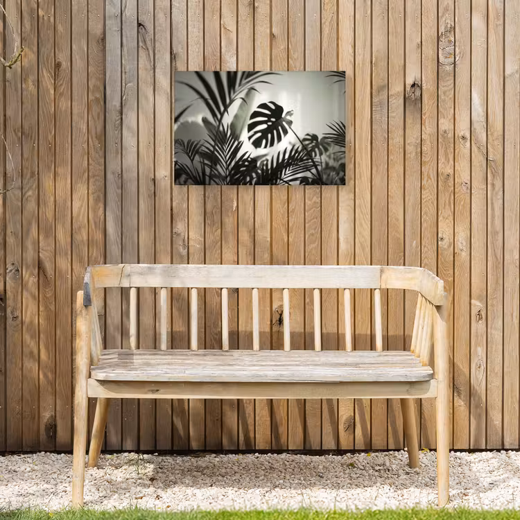 Planten - Bladeren - Natuur - Minimalistisch - Groen Tuinposter op houten frame 2 cm dik klein -sfeer4