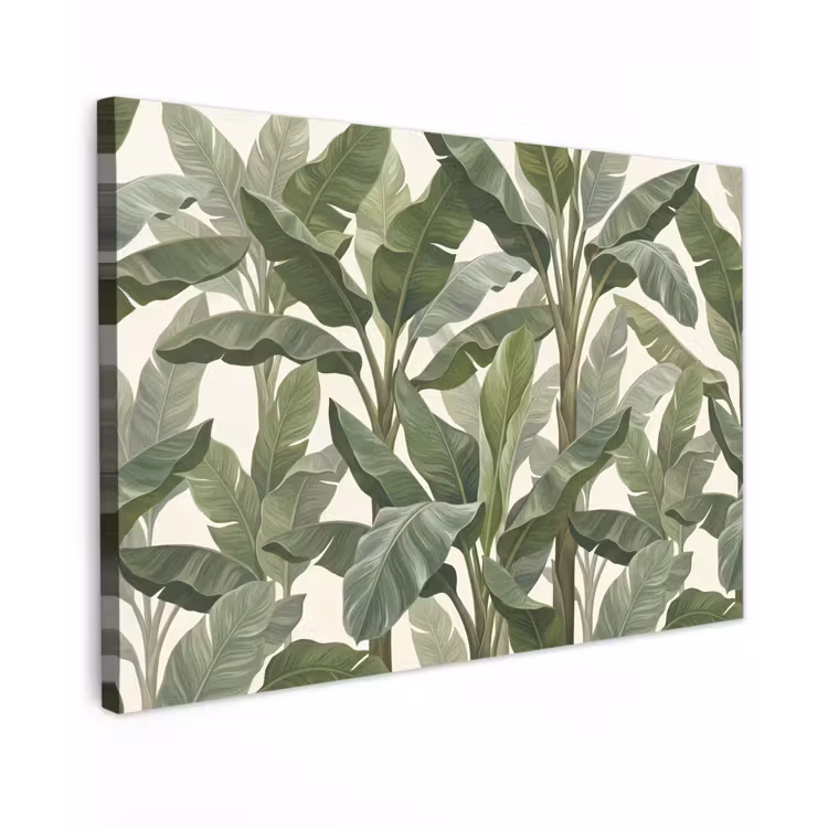 Planten - Bladeren - Tropisch - Groen Tuinposter op houten frame 2 cm dik klein -3d