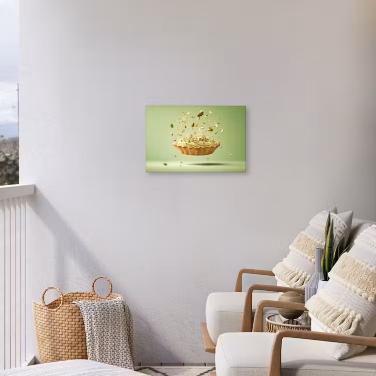 Pistache - Taart - Noten - Eten Tuinposter op houten frame 2 cm dik klein -sfeer1