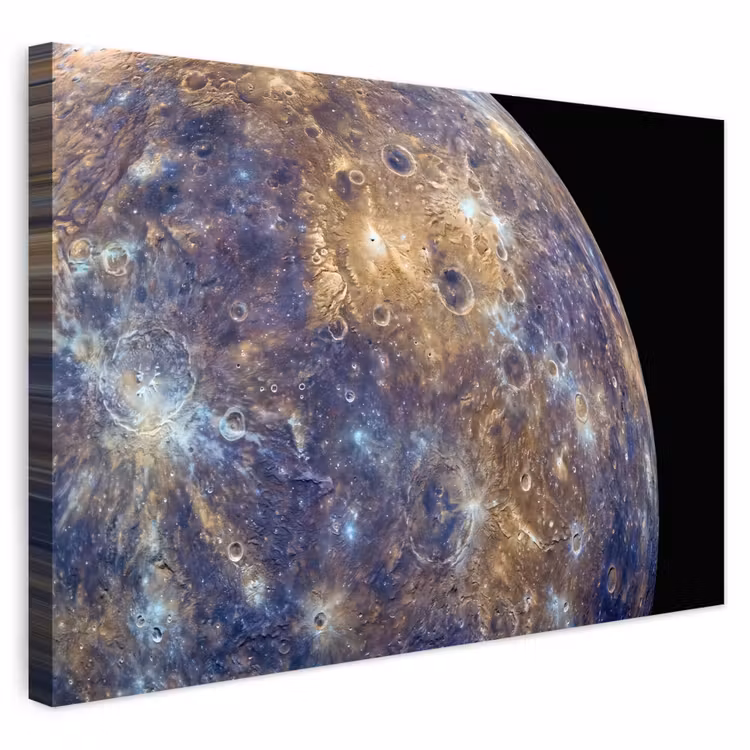 Outdoor Leinwand - Planet – Krater – Weltraum - Planeet - Kraters - Ruimte Tuinposter op houten frame 2 cm dik klein