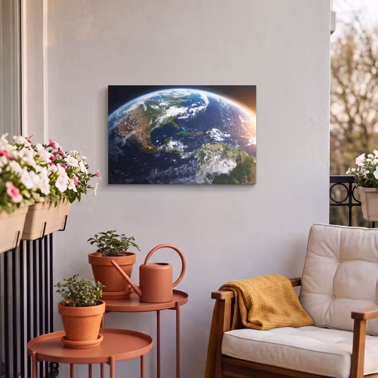 Outdoor Leinwand - Planet – Weltraum – Kosmos - Planeet - Ruimte - Kosmos Tuinposter op houten frame 2 cm dik klein