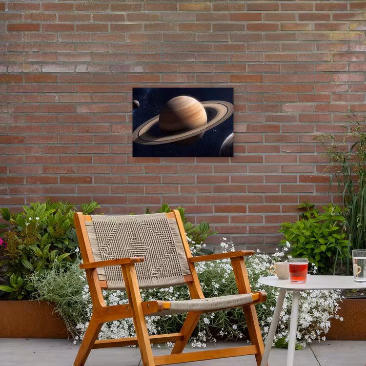 Planeten - Saturnus - Ruimte Tuinposter op houten frame 2 cm dik klein -sfeer3