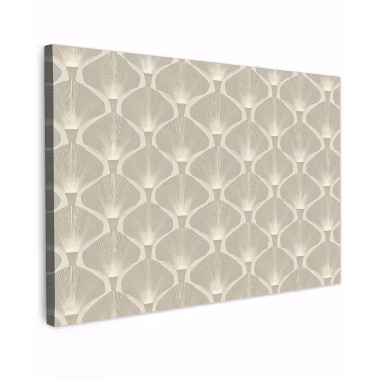 Paneel - Ginkgo - Zand Tuinposter op houten frame 2 cm dik klein 845 -3d