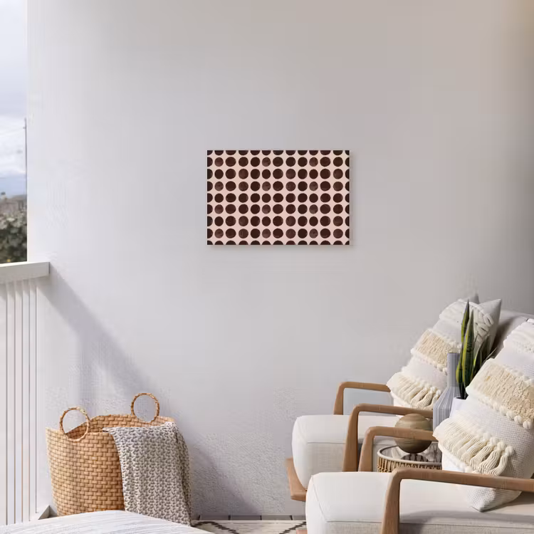 Stippen - Patroon - Bruin Tuinposter op houten frame 2 cm dik klein 845 -sfeer1