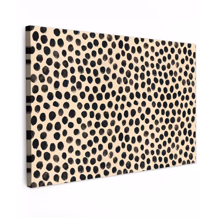 Stippen - Patroon - Zwart Tuinposter op houten frame 2 cm dik klein 845 -3d