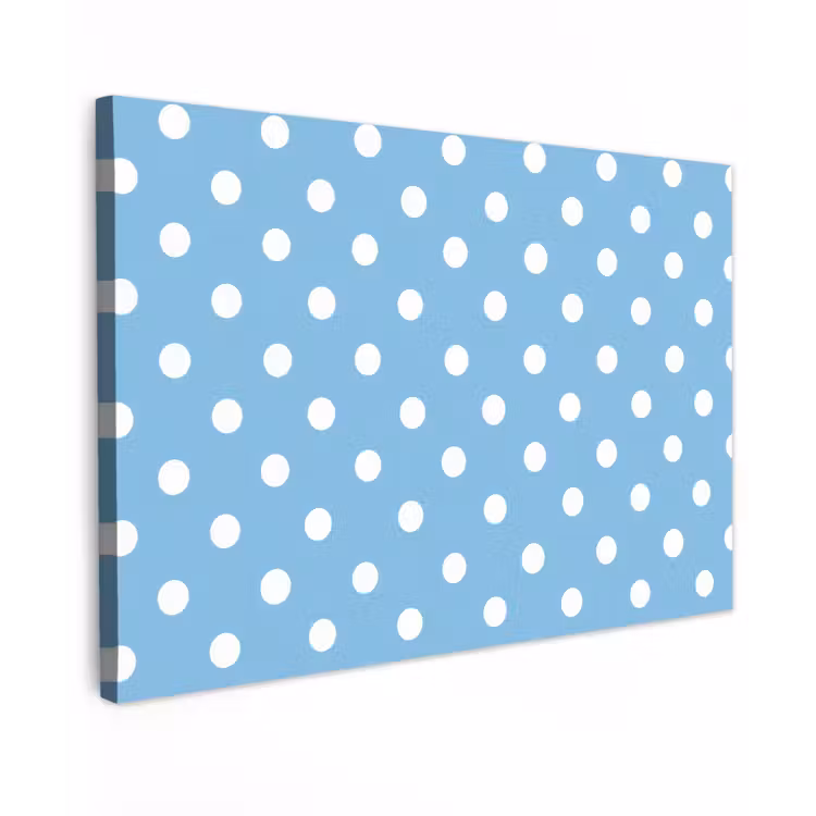 Polka - Dots - Blauw Tuinposter op houten frame 2 cm dik klein 845 -3d