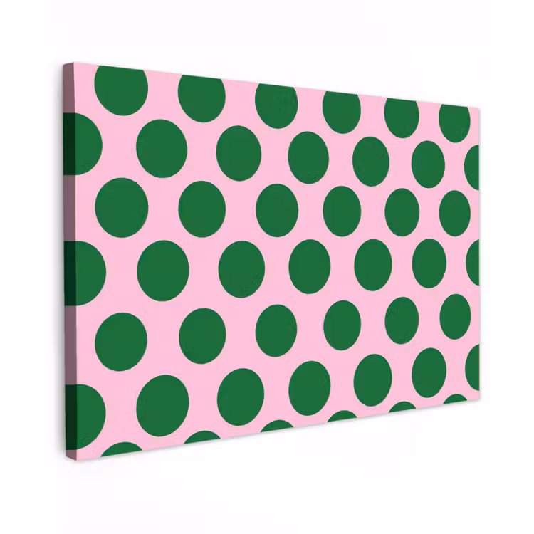 Polkadots - Patroon - Groen Tuinposter op houten frame 2 cm dik klein 845 -3d