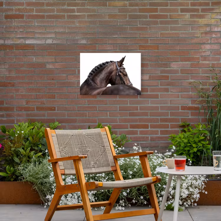 Portret - Paard - Elegant Tuinposter op houten frame 2 cm dik klein -sfeer3