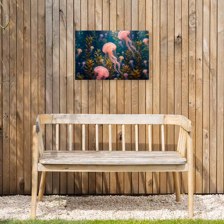 Kwal - Roze - Onderwater - Zeeleven - Dieren Tuinposter op houten frame 2 cm dik klein -sfeer4