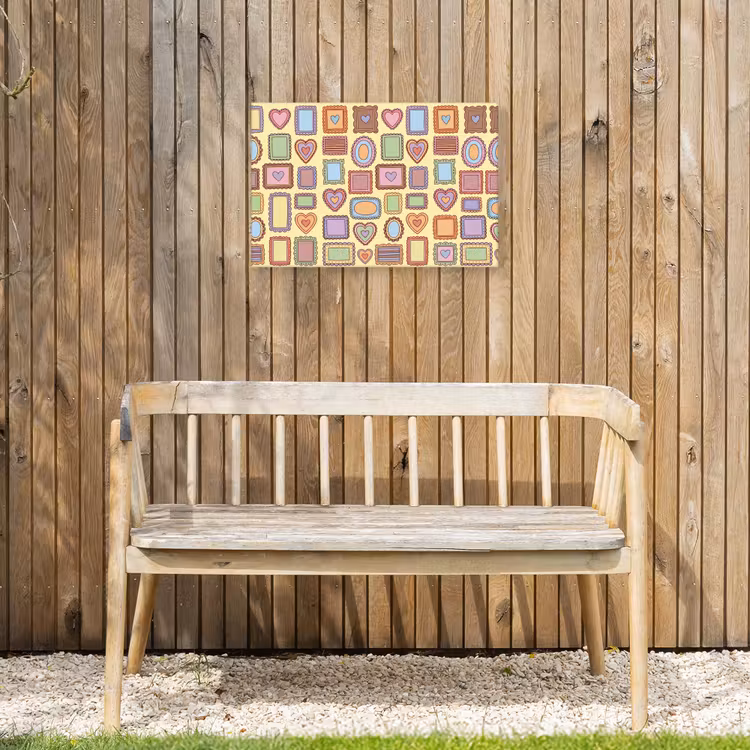 Lijst - Patroon - Hart - Speels - Kleurrijk Tuinposter op houten frame 2 cm dik klein -sfeer4