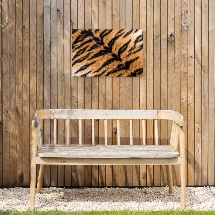 Realistisch - Tijgervacht - Zwart Tuinposter op houten frame 2 cm dik klein -sfeer4