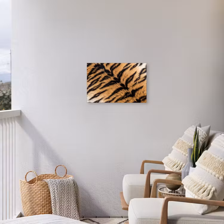 Realistisch - Tijgervacht - Zwart Tuinposter op houten frame 2 cm dik klein -sfeer1