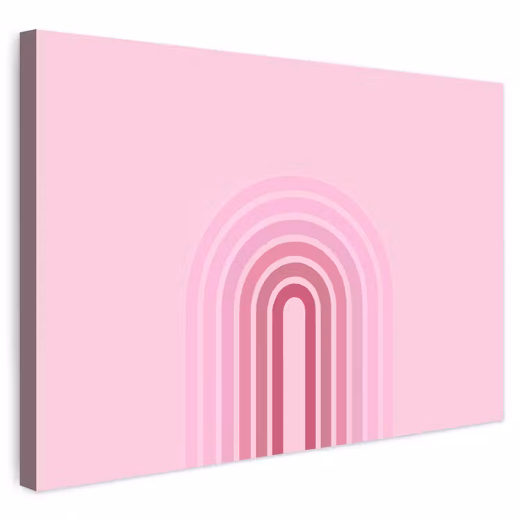 Regenboog - Roze - Abstract - Modern - Minimalistisch Tuinposter op houten frame 2 cm dik klein -3d