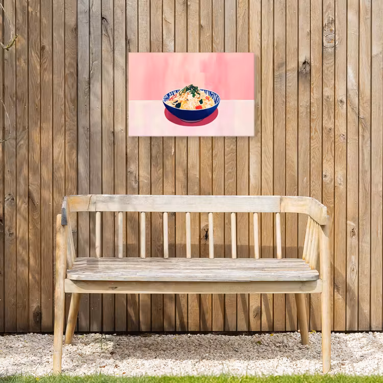 Rijst - Illustratie - Kom - Groente Tuinposter op houten frame 2 cm dik klein -sfeer4