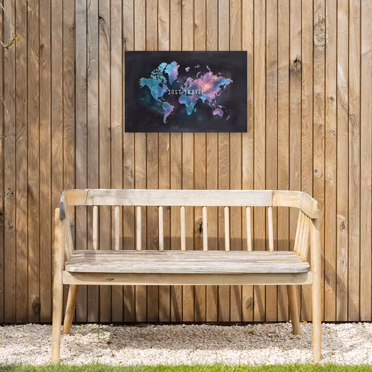 Travel - Sterrennevels - Wereldkaart - Krijtbord Tuinposter op houten frame 2 cm dik klein -sfeer4
