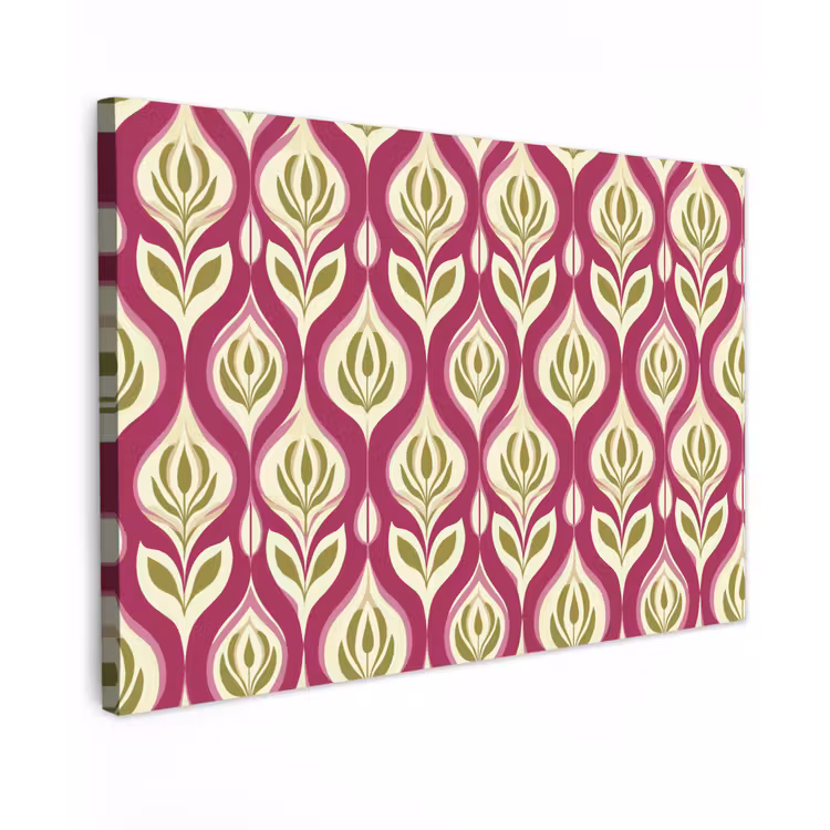 Retro - Floraal - Paars Tuinposter op houten frame 2 cm dik klein 845 -3d
