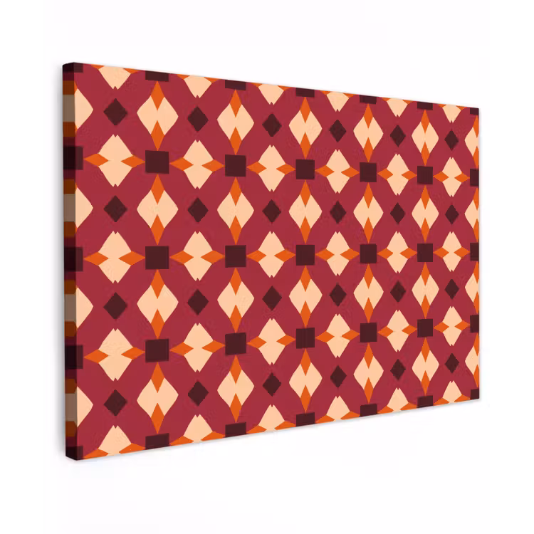 Retro - Patroon - Kleurrijk Tuinposter op houten frame 2 cm dik klein 845 -3d