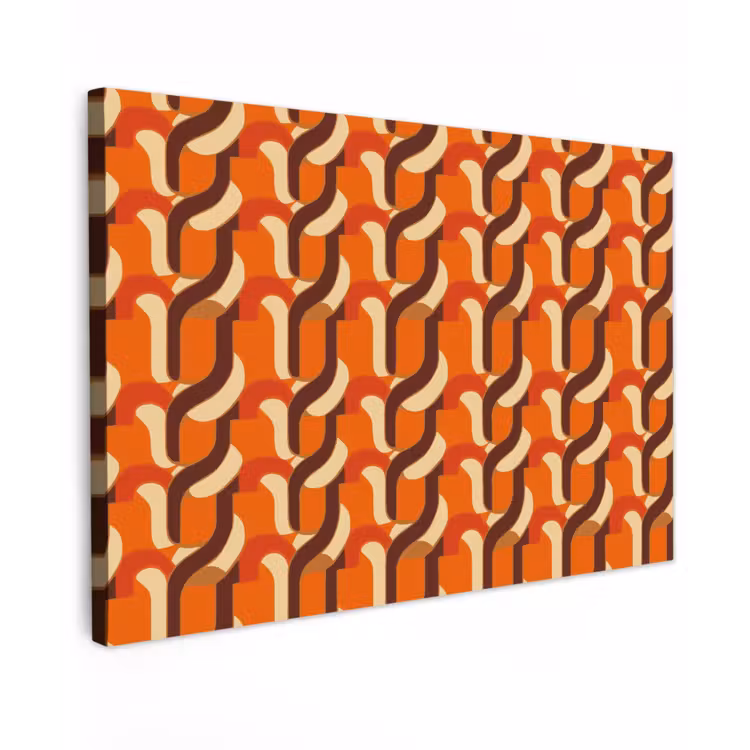 Retro - Modern - Kleurrijk Tuinposter op houten frame 2 cm dik klein 845 -3d