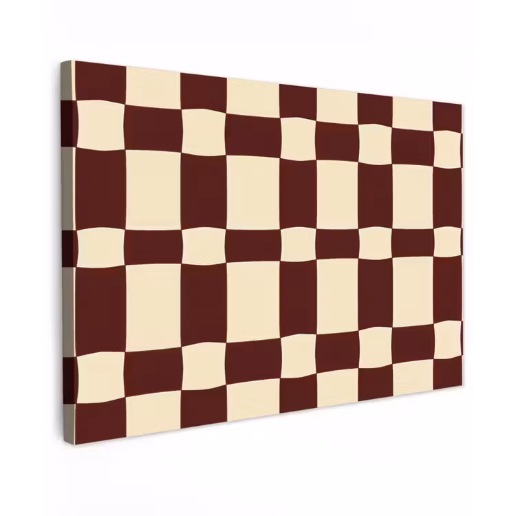 Retro - Patroon - Bruin Tuinposter op houten frame 2 cm dik klein 845 -3d