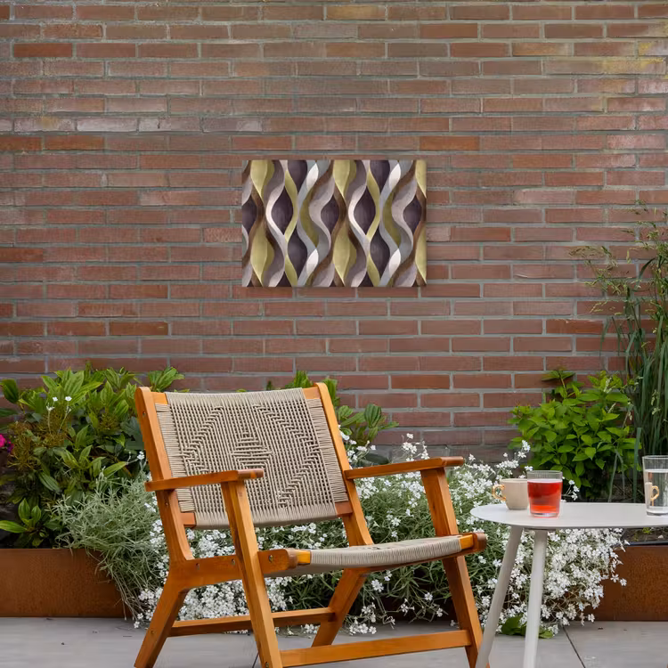Retro - Banen - Kleurrijk Tuinposter op houten frame 2 cm dik klein 845 -sfeer3
