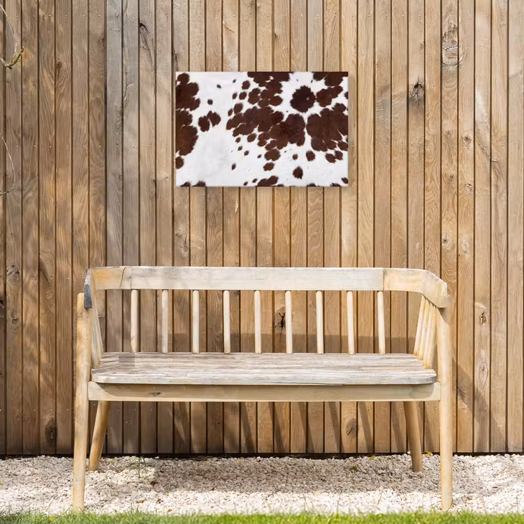 Koeienhuid - Klassiek - Bruin Tuinposter op houten frame 2 cm dik klein -sfeer4