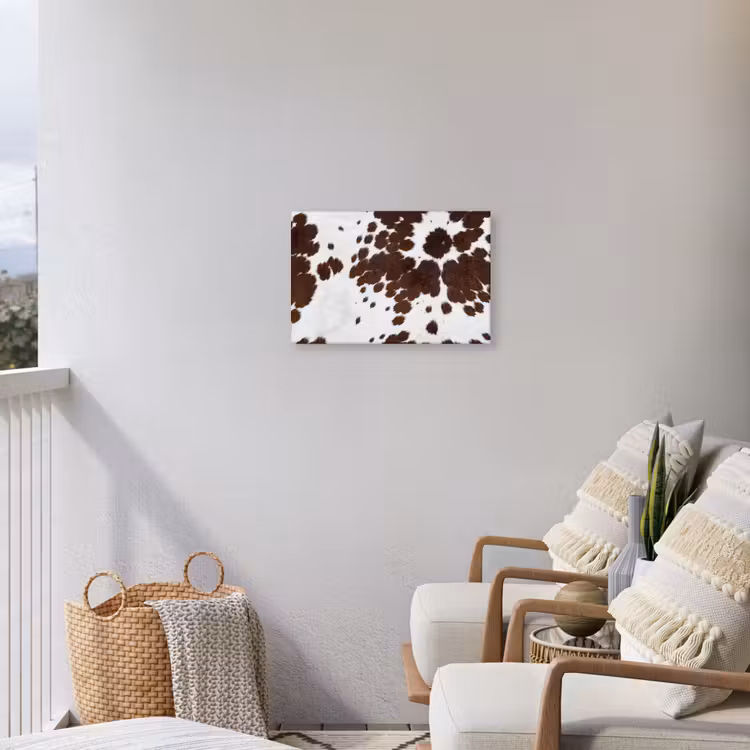 Koeienhuid - Klassiek - Bruin Tuinposter op houten frame 2 cm dik klein -sfeer1