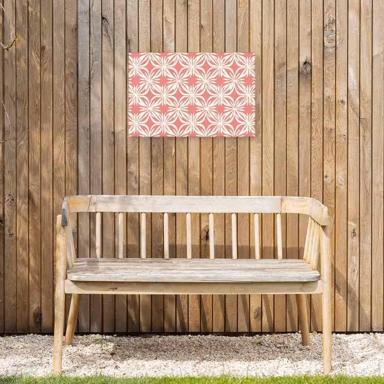 Roze - Bloemenmotief - Wit - Modern Tuinposter op houten frame 2 cm dik klein 845 -sfeer4