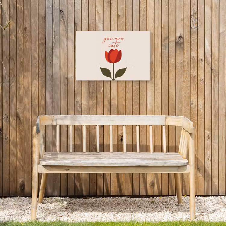 Roos - Rood - Bloem - Valentijn Tuinposter op houten frame 2 cm dik klein -sfeer4
