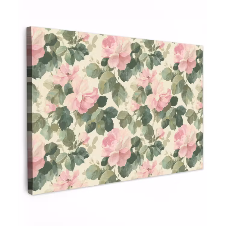 Rozen - Botanisch - Roze Tuinposter op houten frame 2 cm dik klein 845 -3d