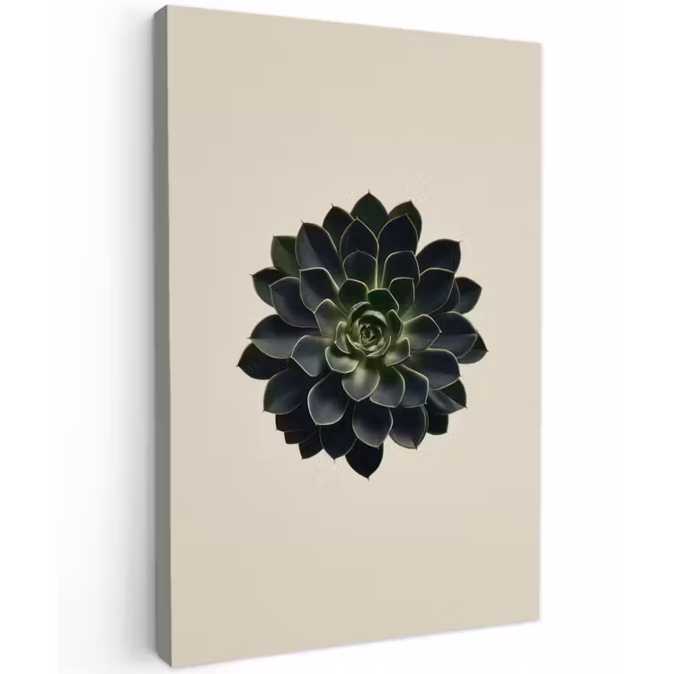 Rozet - Cirkelvormig - Donkergroen Tuinposter op houten frame 2 cm dik klein -3d