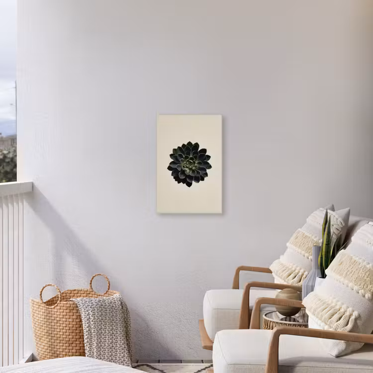 Rozet - Cirkelvormig - Donkergroen Tuinposter op houten frame 2 cm dik klein -sfeer1
