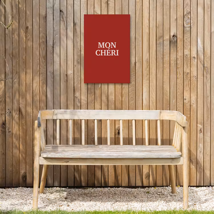 Rood - Frans - Quotes Tuinposter op houten frame 2 cm dik klein -sfeer4
