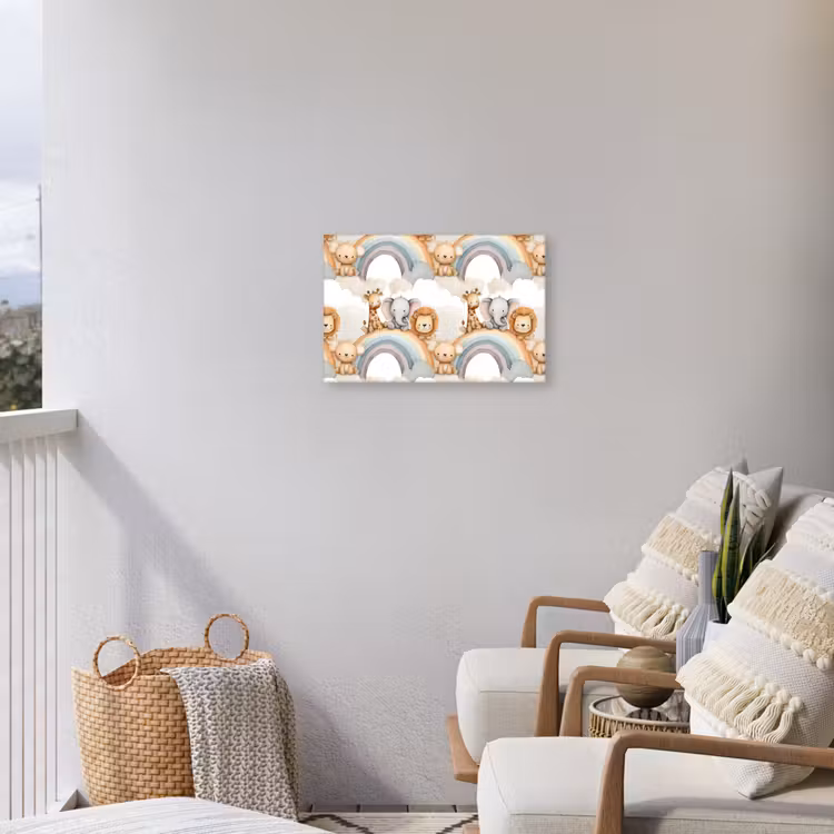 Safari - Regenboog - Kleurrijk Tuinposter op houten frame 2 cm dik klein 845 -sfeer1