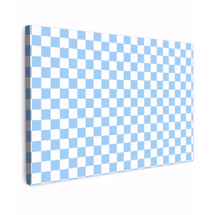 Schaakbord - Klassiek - Blauw Tuinposter op houten frame 2 cm dik klein 845 -3d