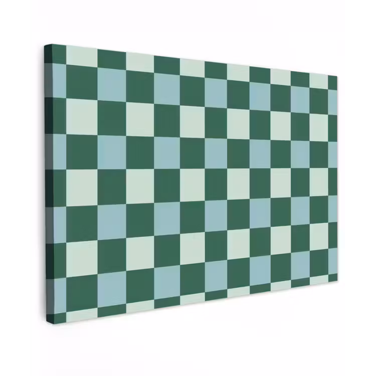 Schaakbord - Klassiek - Groen Tuinposter op houten frame 2 cm dik klein 845 -3d