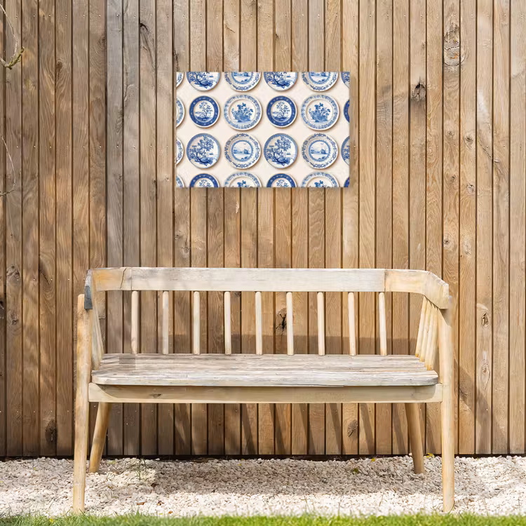Borden - Bomen - Planten - Blauw Tuinposter op houten frame 2 cm dik klein 845 -sfeer4