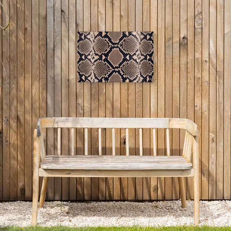 Slangenprint - Python - Bruin Tuinposter op houten frame 2 cm dik klein -sfeer4