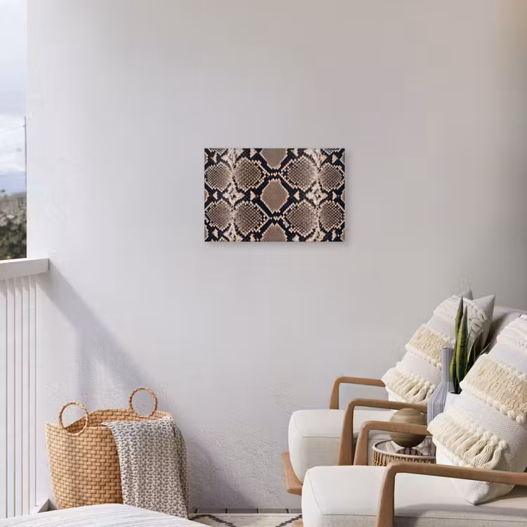 Slangenprint - Python - Bruin Tuinposter op houten frame 2 cm dik klein -sfeer1